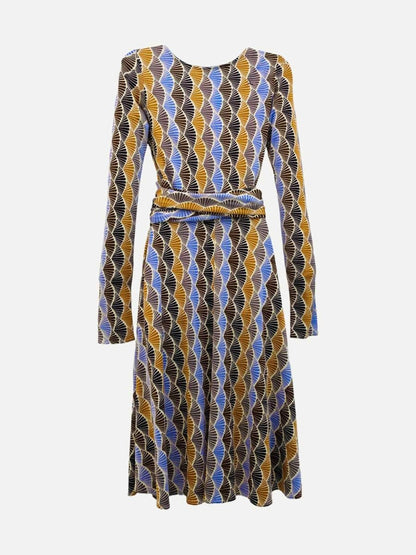 Pre-loved ISSA LONDON Wrap Effect Purple Multicolor Printed Dress from Reems Closet