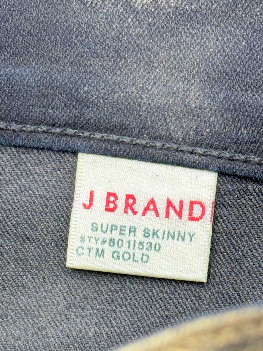 Pre - loved J BRAND Super Skinny Metallic Gold Size 24 Jeans at Reems Closet
