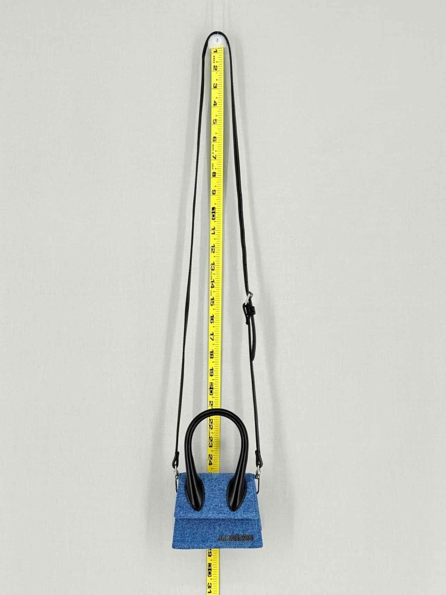 Pre - loved JACQUEMUS Le Chiquito Blue Top Handle at Reems Closet