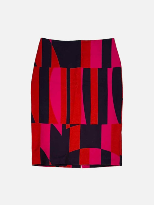 Pre-loved JASPER CONRAN Pink & Black Printed Pencil Skirt from Reems Closet