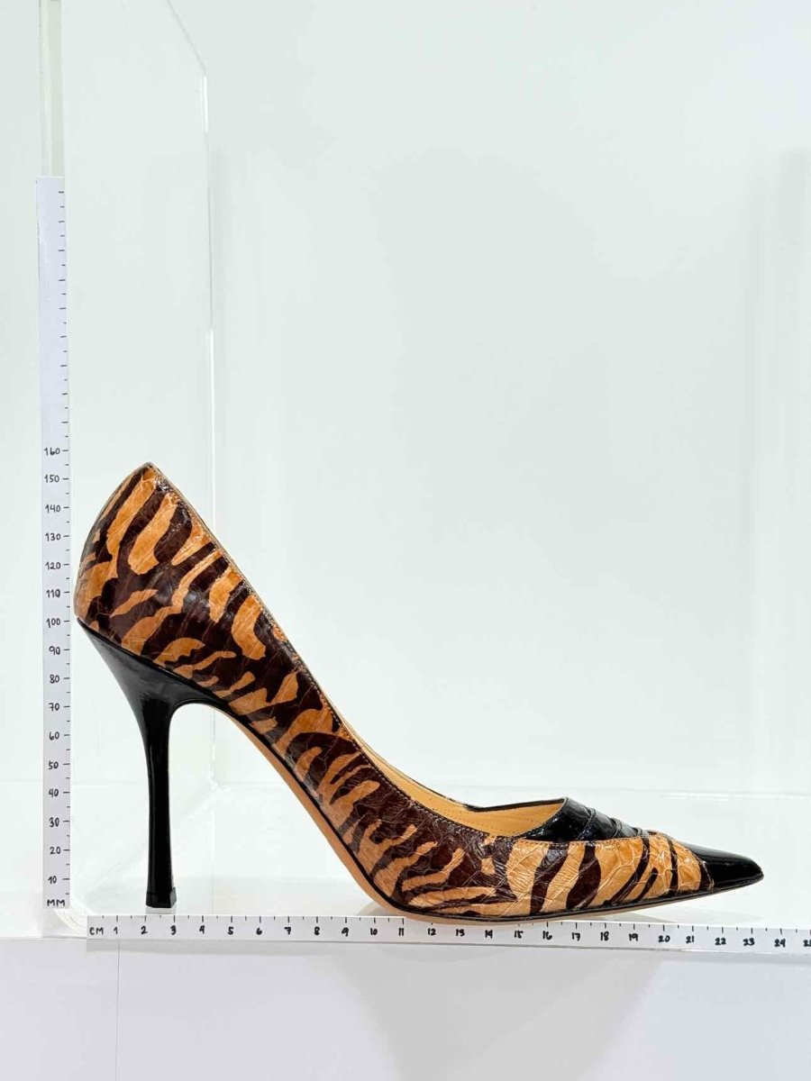 Pre - loved JIMMY CHOO Black & Beige Zebra Size EU 38.5 Pumps at Reems Closet