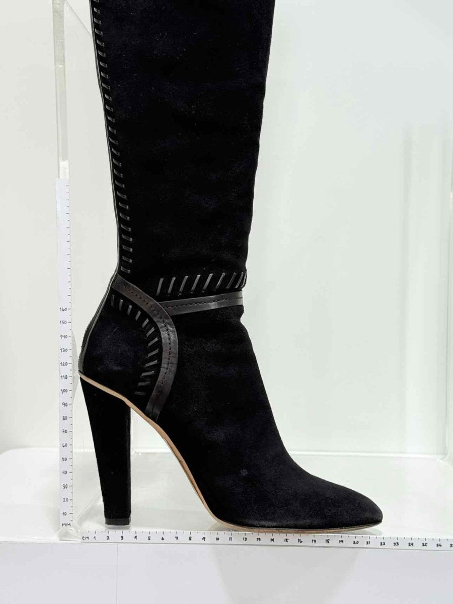 Pre - loved JIMMY CHOO Euston Black Size EU 39 Knee High Boots at Reems Closet