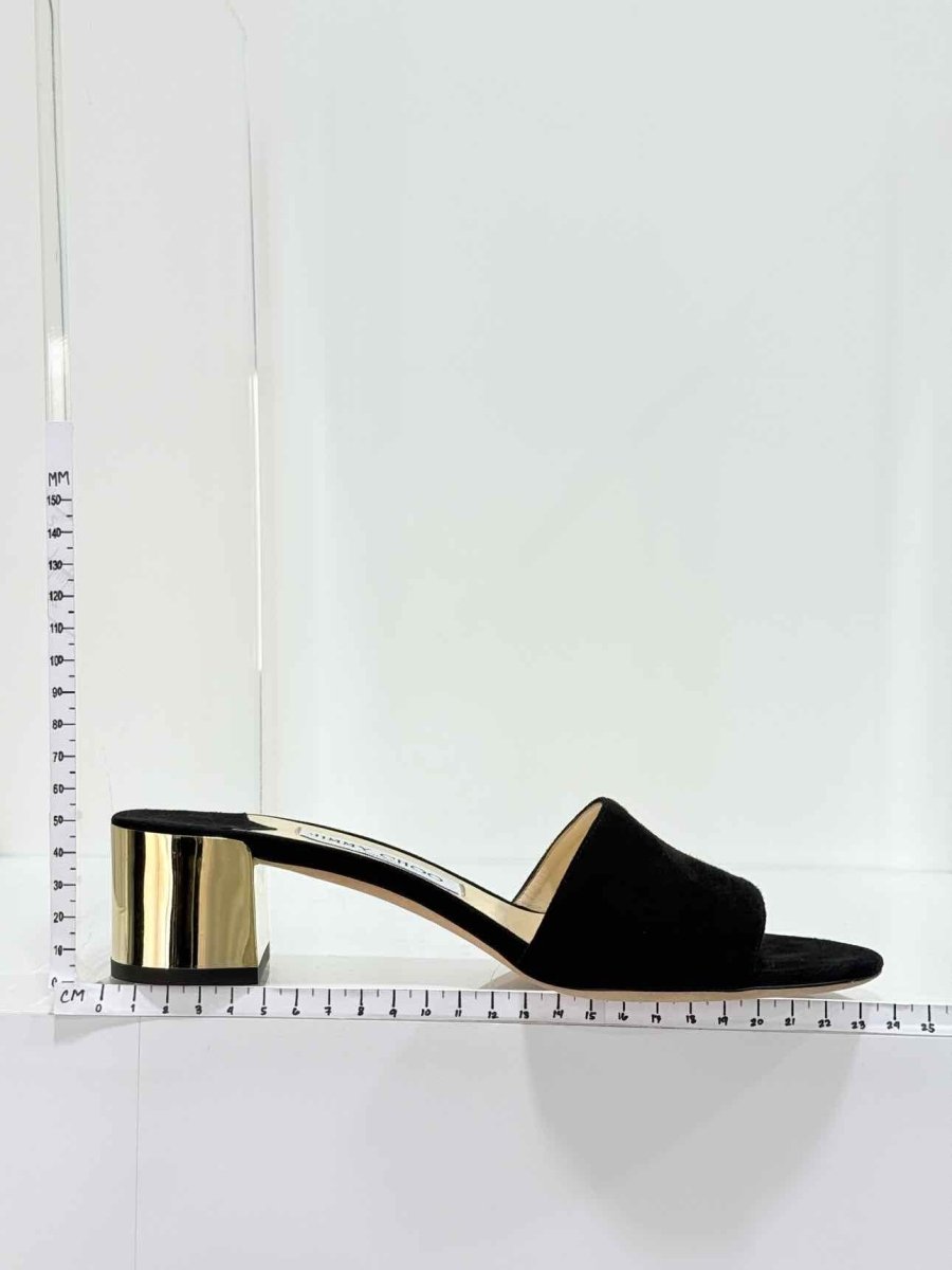Pre - loved JIMMY CHOO Joni Black Size EU 38 Mules at Reems Closet