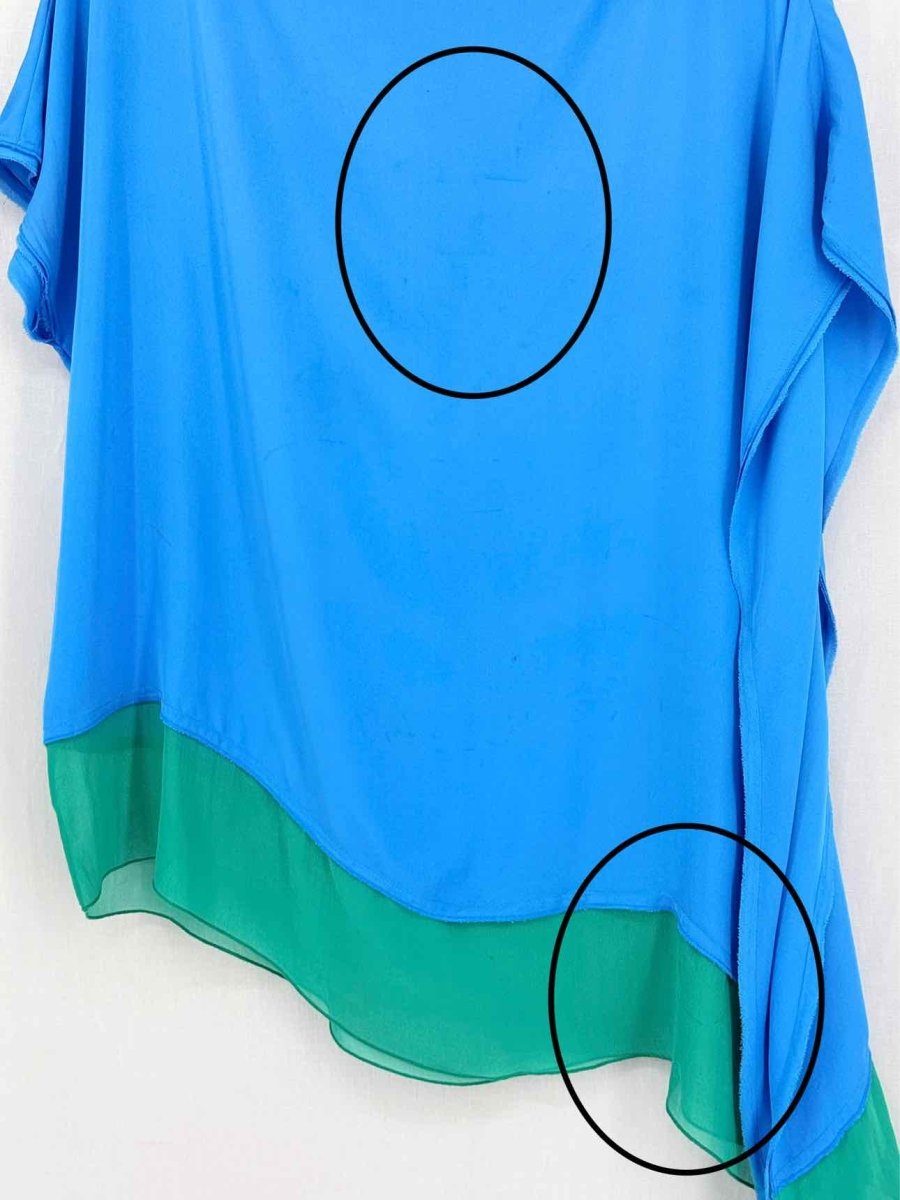 Pre - loved JOSEPH Blue & Green Size US 10 Blouse at Reems Closet