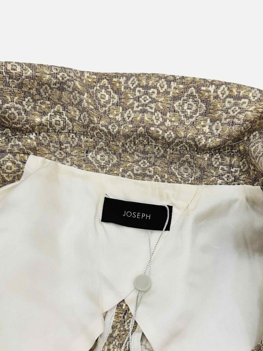 Pre - loved JOSEPH Jacquard Beige & Gold Size US 4 Jacket at Reems Closet