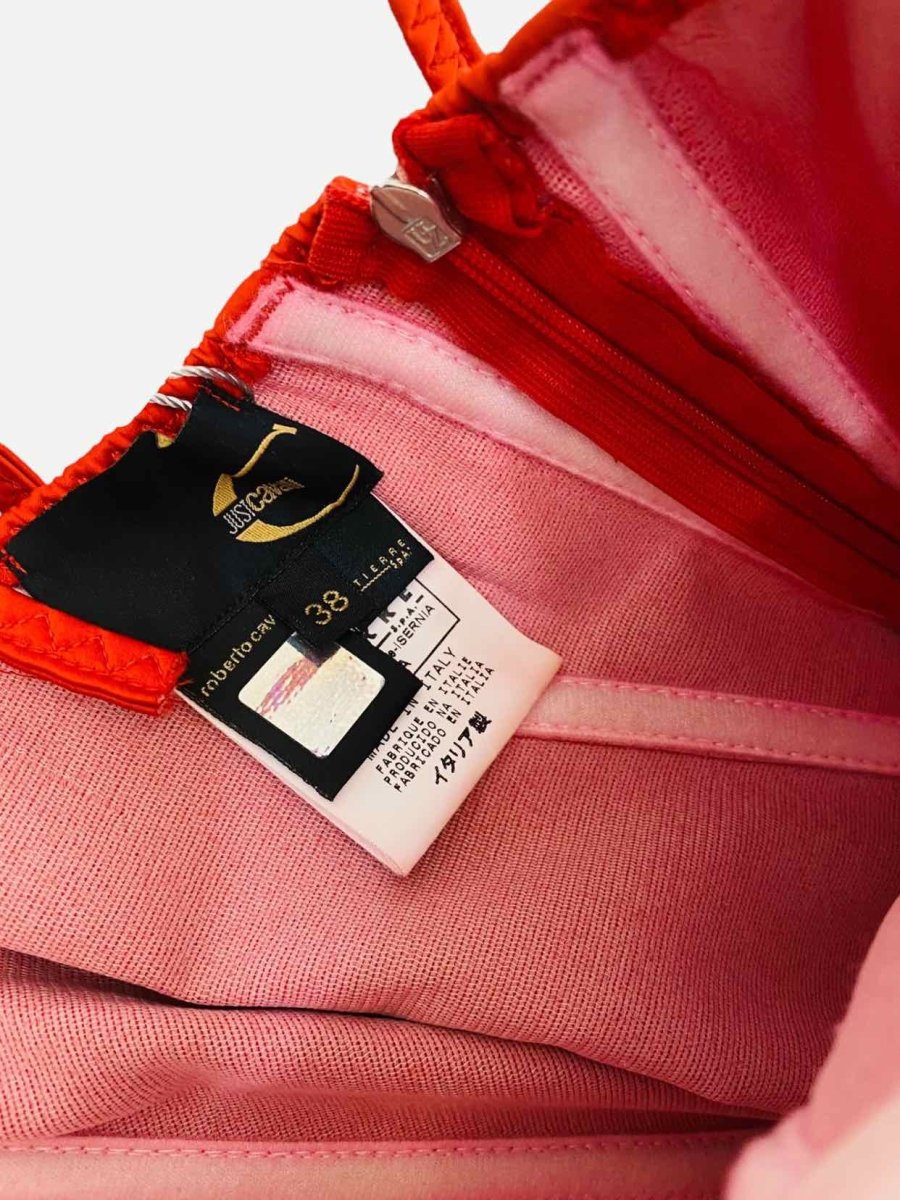 Pre - loved JUST CAVALLI Corset Red Size US 2 Knee Length Dress at Reems Closet