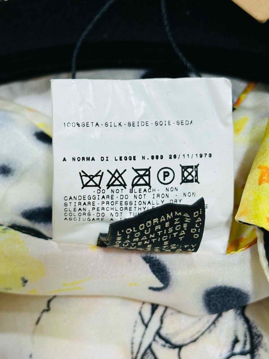 Pre - loved JUST CAVALLI Shirt White & Yellow Print Blouse at Reems Closet