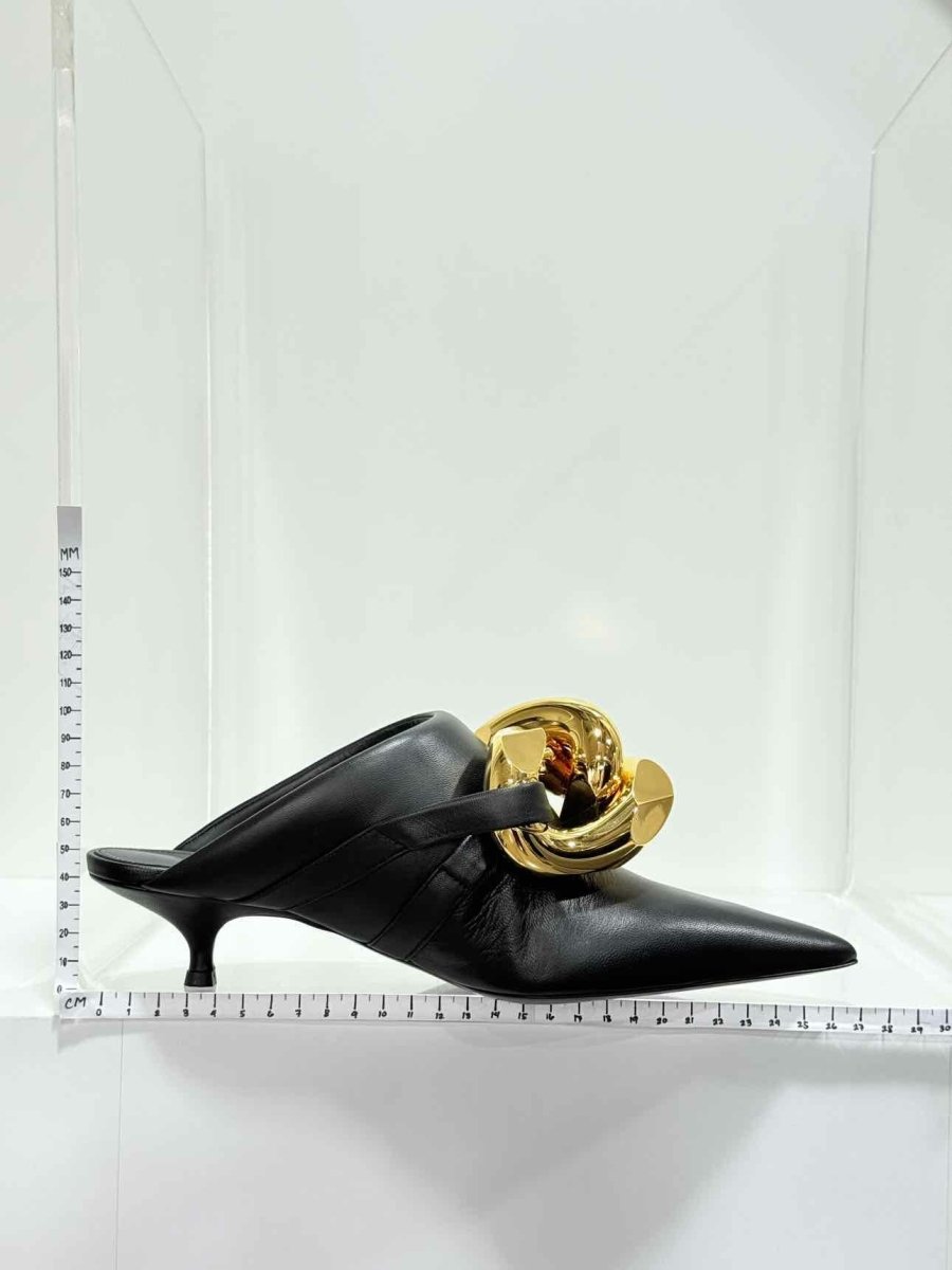 Pre - loved JW ANDERSON Chain Kitten Black Size EU 38 Mules at Reems Closet