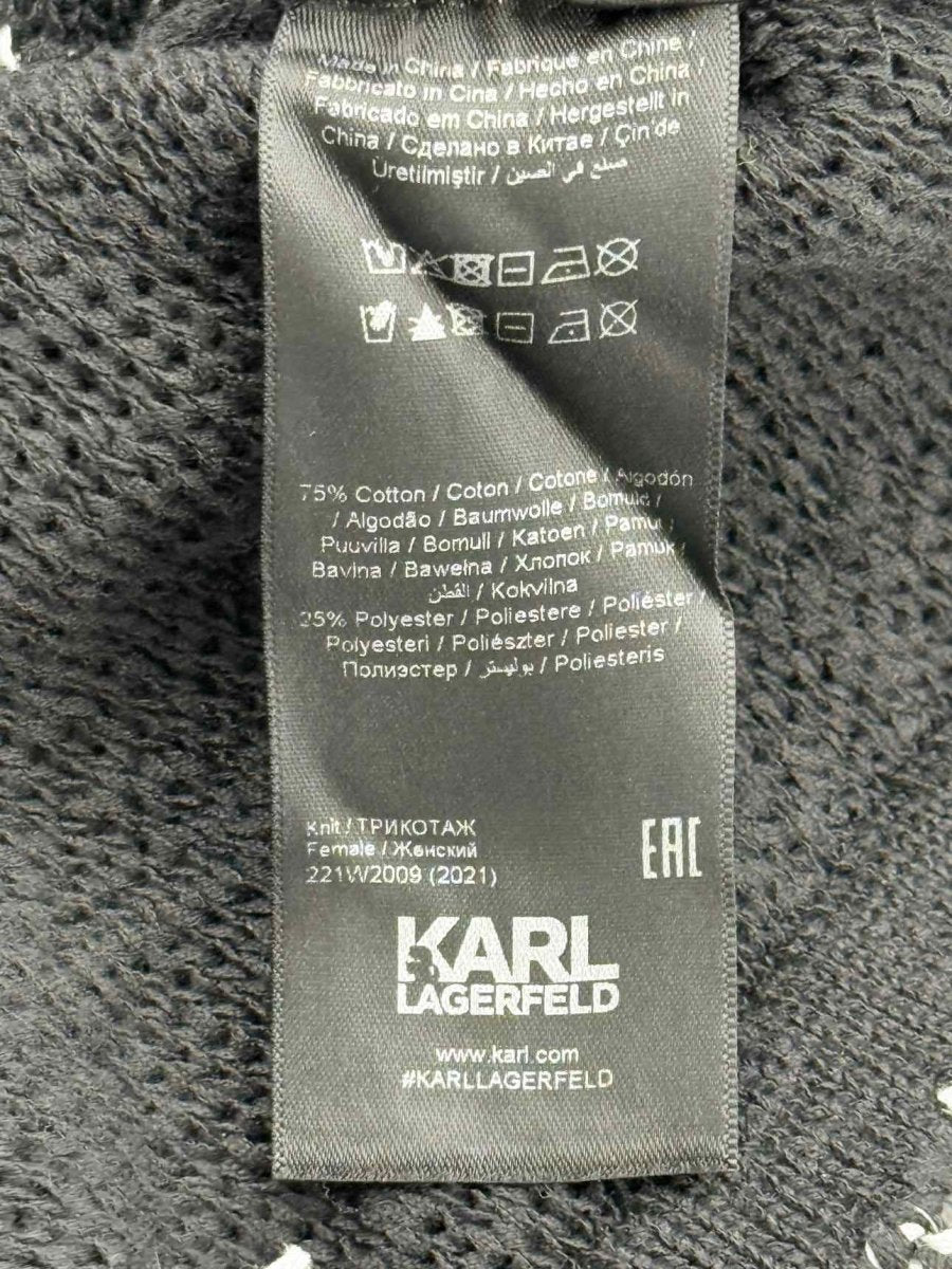 Pre - loved KARL LAGERFELD Black & White Knit Size XSmall Top at Reems Closet