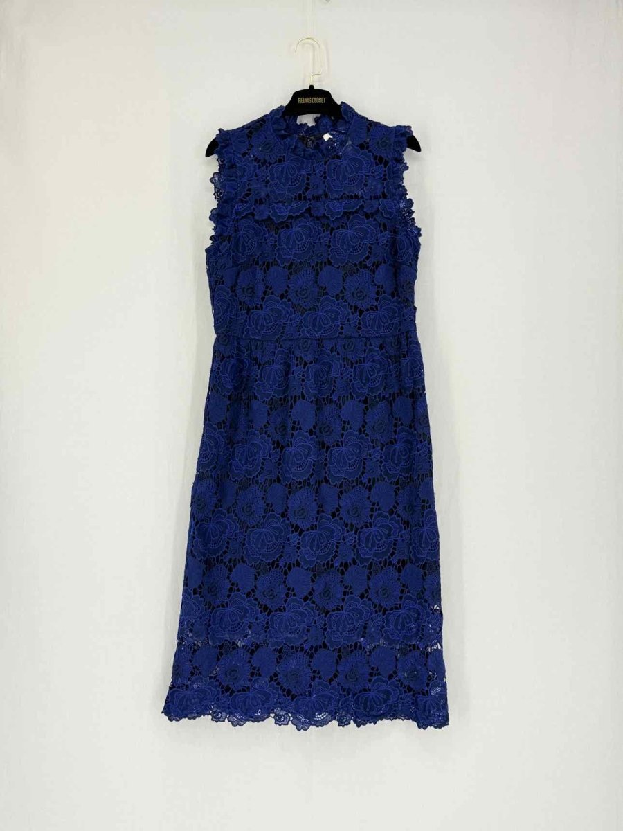KATE SPADE Lace Overlay Blue Size US 10 Midi Dress - Reems Closet KATE SPADE Lace Overlay Blue Size US 10 Midi Dress - Reems Closet