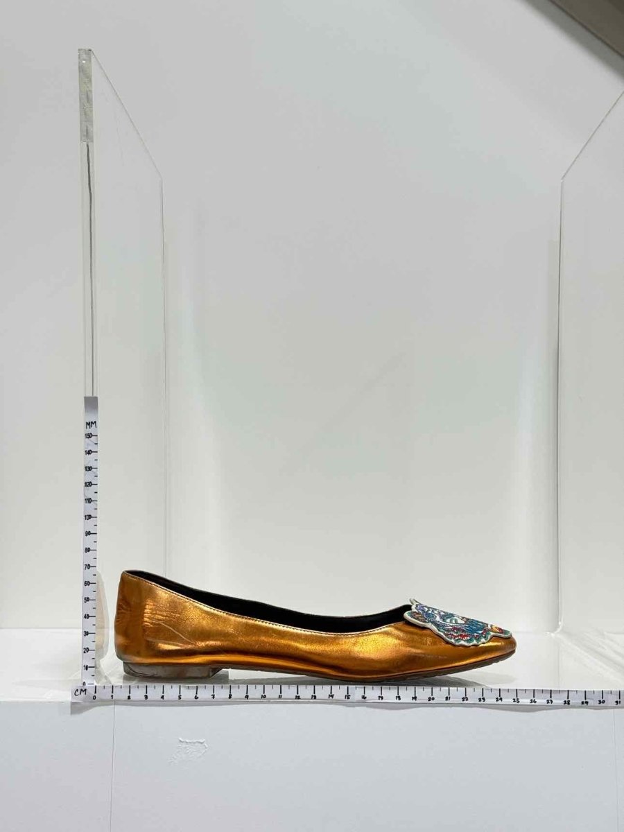 Pre - loved KENZO Tiger Rose Gold Ballet Flats 37 at Reems Closet
