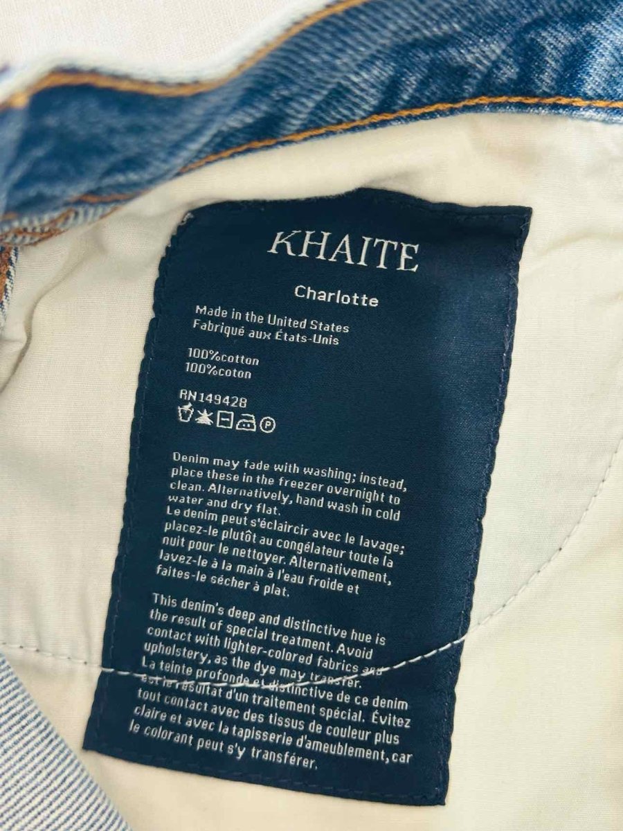 Pre - loved KHAITE Charlotte Faded Blue Shorts at Reems Closet