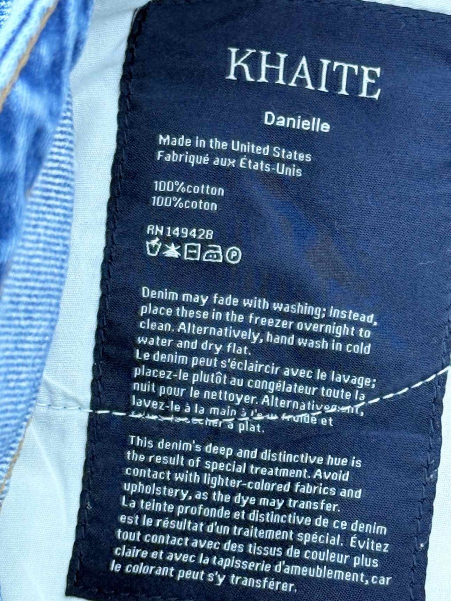 Pre-loved KHAITE Danielle Blue Size 29 Jeans at Reems Closet