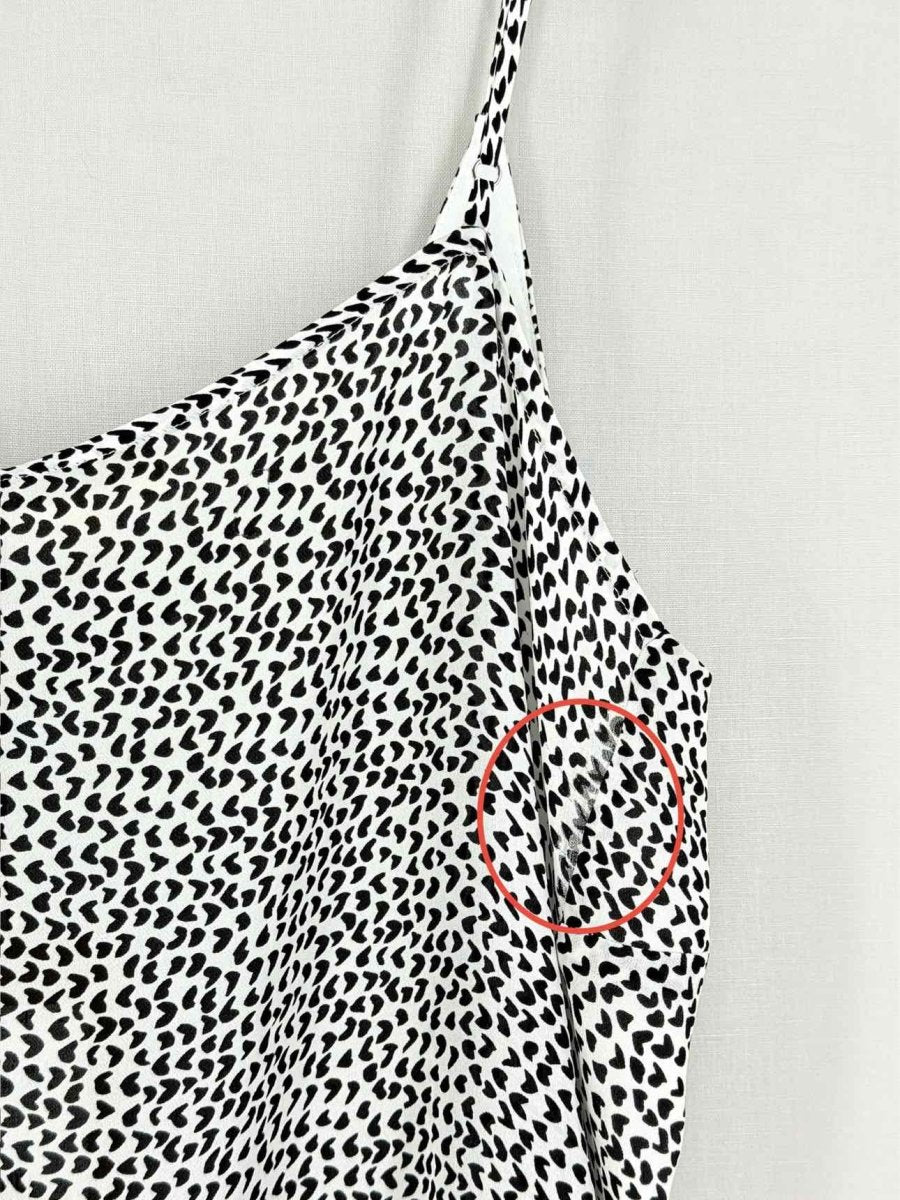 Pre - loved L'AGENCE White & Black Heart Print Size Large Camisole at Reems Closet