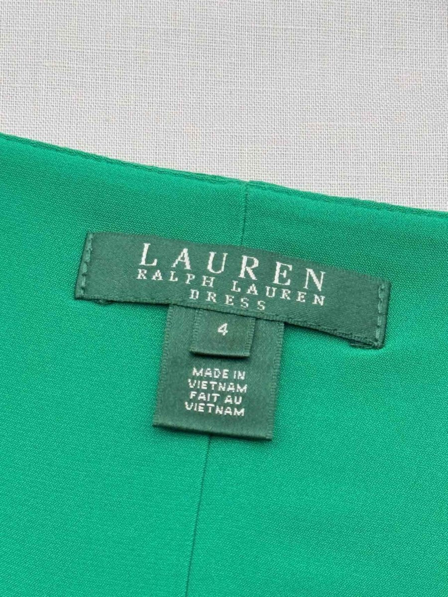 Pre - loved LAUREN RALPH LAUREN Green Size US 4 Knee Length Dress at Reems Closet
