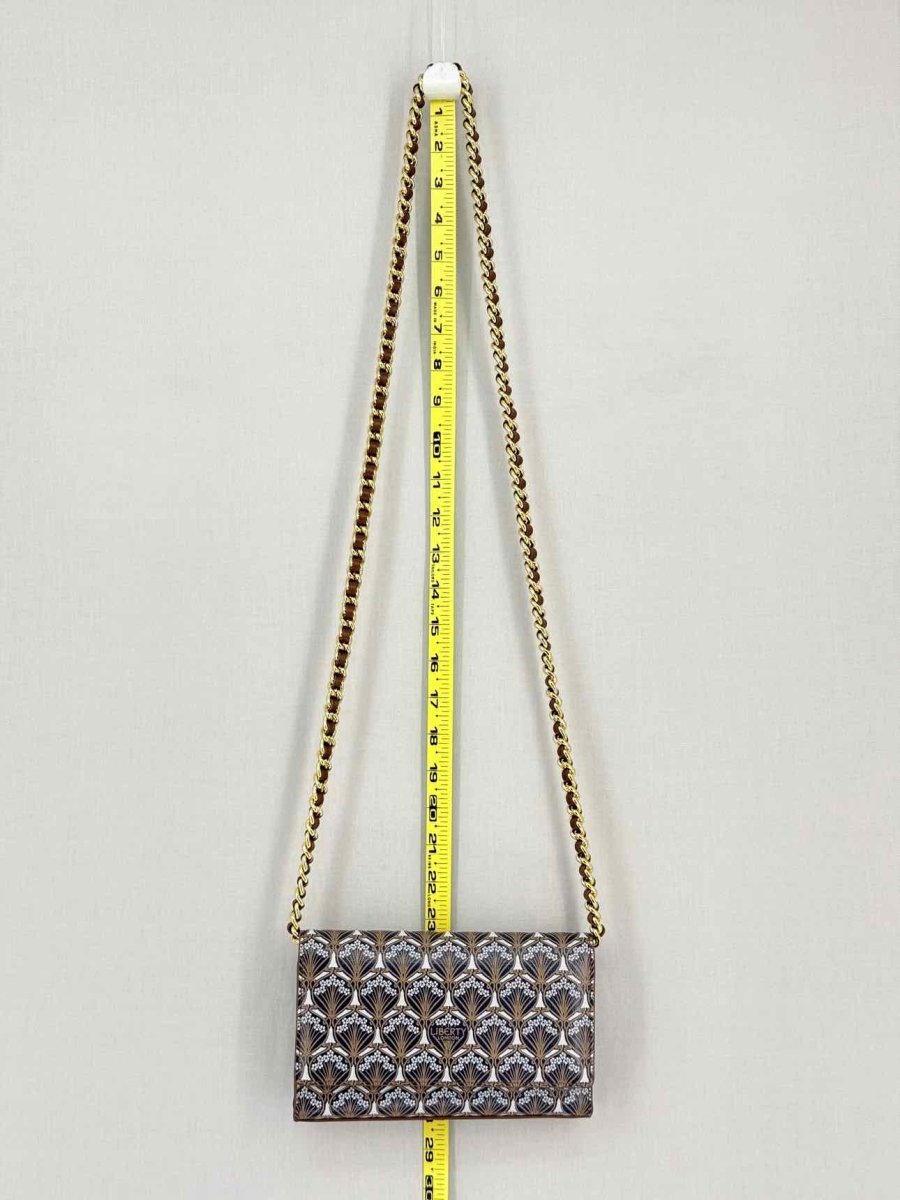 Pre-loved LIBERTY Iphis Heddon Brown Logo Print Crossbody at Reems Closet