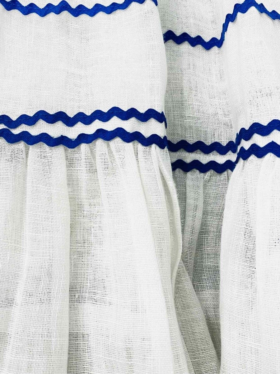 Pre-loved LISA MARIE Fernandez White & Blue Beach Dress from Reems Closet
