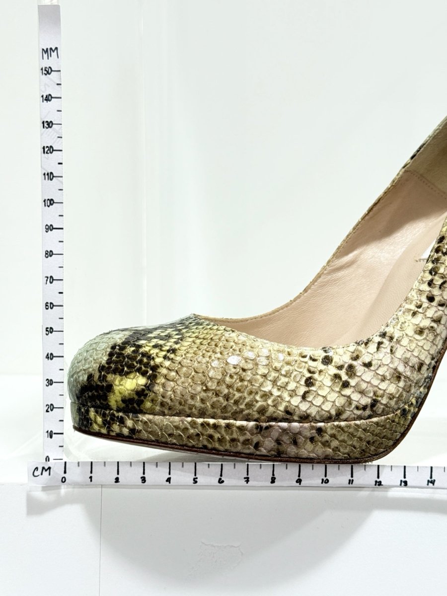 Pre - loved LK BENNETT Beige Multicolor Snake Print Pumps 39 at Reems Closet