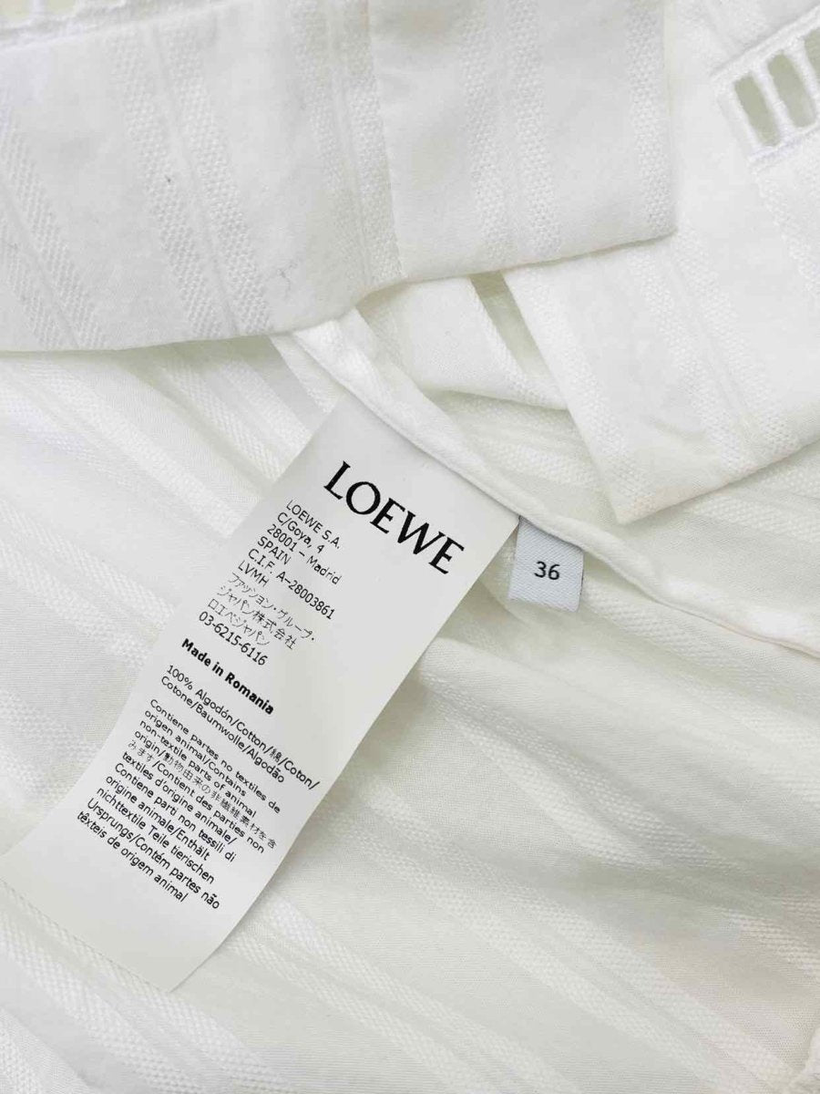 Pre - loved LOEWE Jour Echelle - Trim White Size US 4 Blouse at Reems Closet