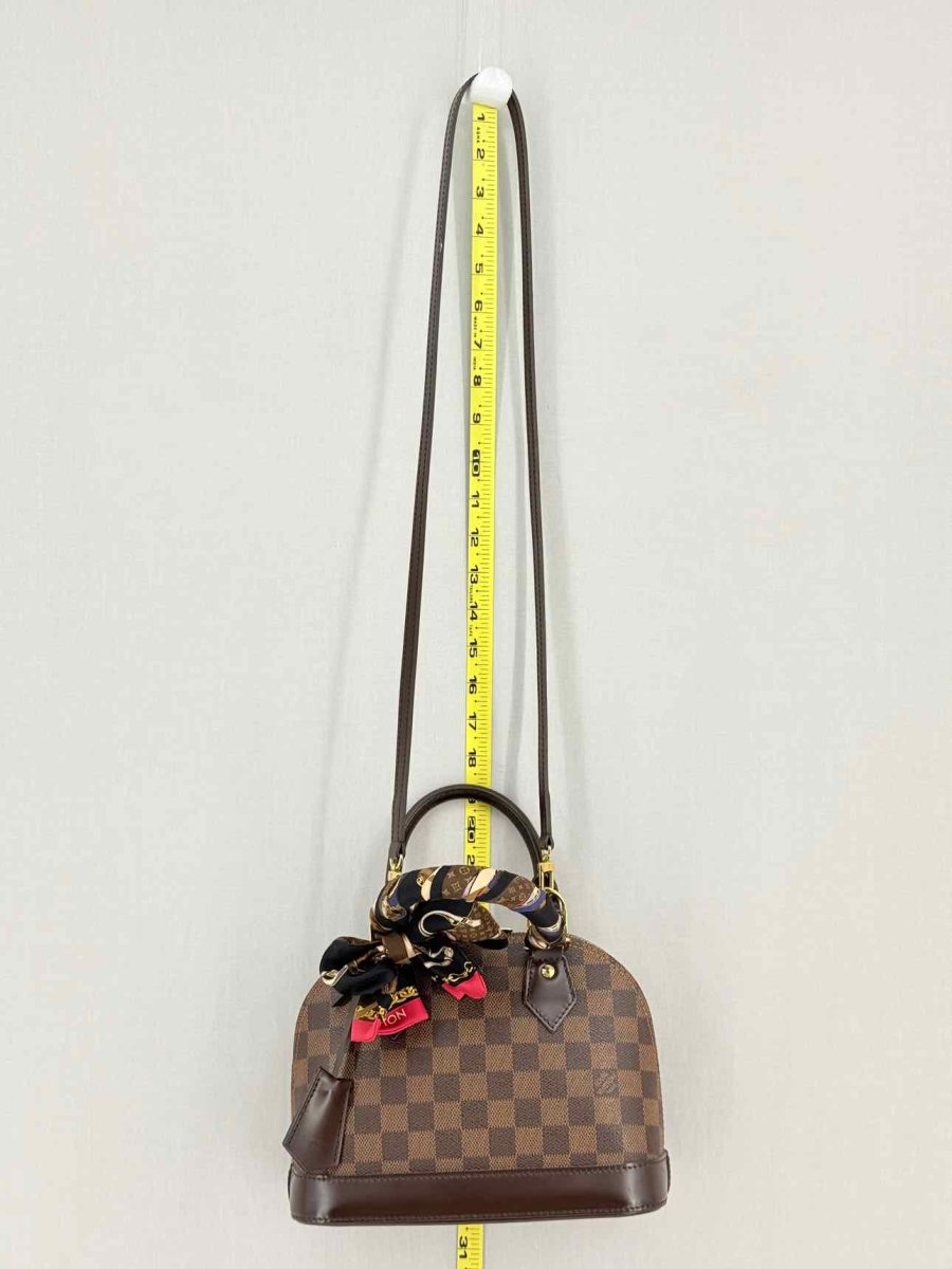 Pre - loved LOUIS VUITTON Alma Brown Damier Ebene Top Handle at Reems Closet