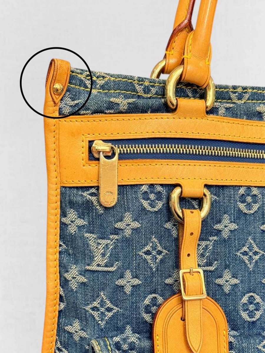 Pre - loved LOUIS VUITTON Baggy Denim Blue Monogram Shoulder Bag at Reems Closet