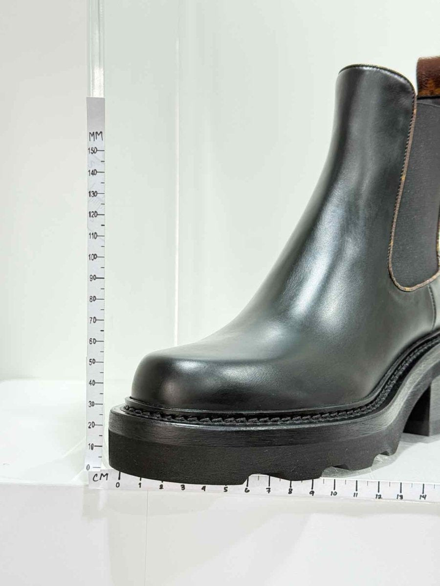 Pre - loved LOUIS VUITTON Black Monogram Size EU 38.5 Ankle Boots at Reems Closet