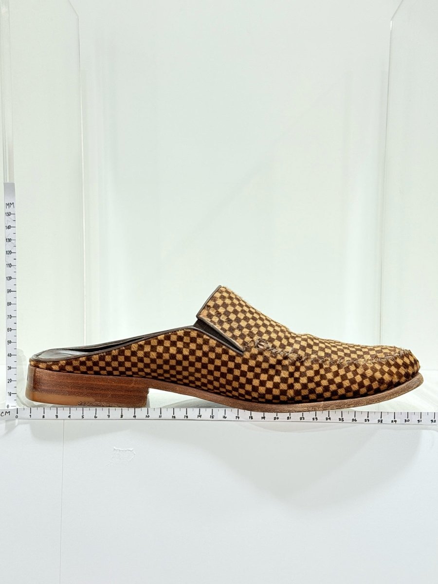Pre - loved LOUIS VUITTON Brown & Beige Damier Size EU 11.5 Loafers at Reems Closet