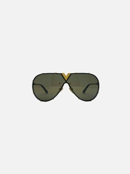 Pre-loved LOUIS VUITTON Drive Gold Sunglasses from Reems Closet