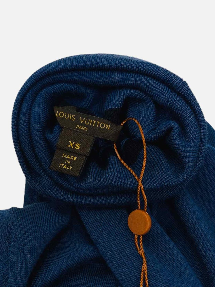 Pre-loved LOUIS VUITTON Polo Neck Navy Blue w/ Black Top from Reems Closet