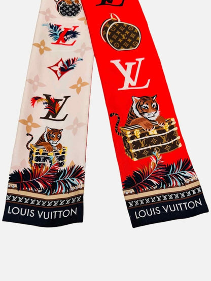 Pre-loved LOUIS VUITTON Precious Tiger Red Multicolor Twilly from Reems Closet