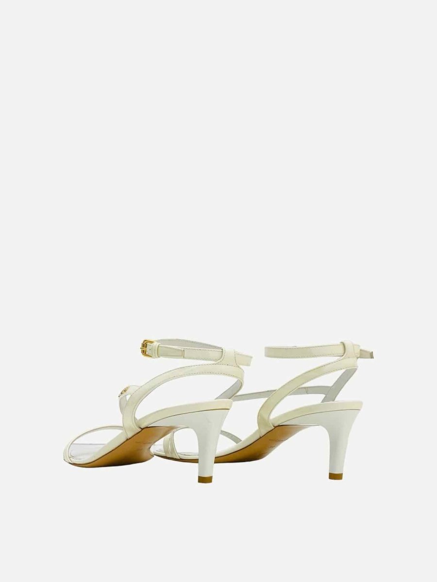 Pre-loved LOUIS VUITTON Signature White Heeled Sandals from Reems Closet