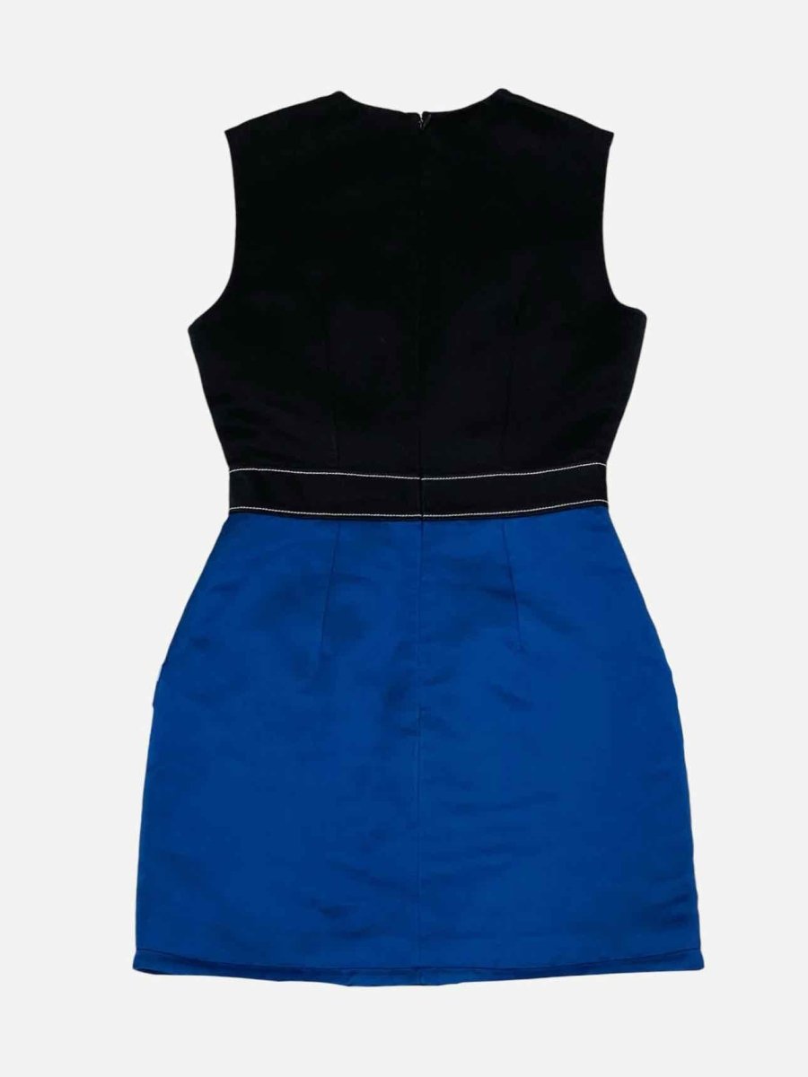Pre-loved LOUIS VUITTON White w/ Black & Blue Mini Dress from Reems Closet