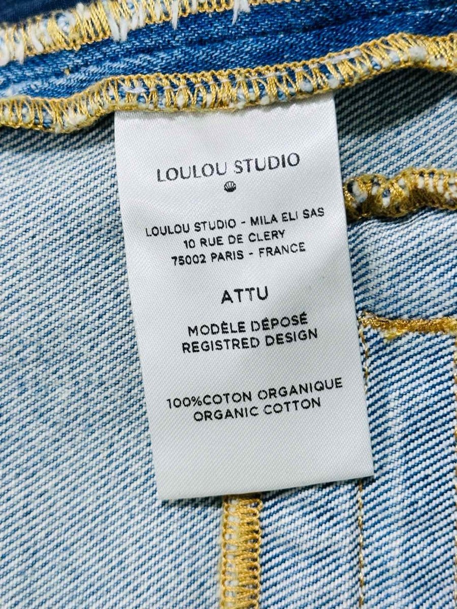 Pre - loved LOULOU STUDIO Wide Leg Faded Blue Jeans at Reems Closet