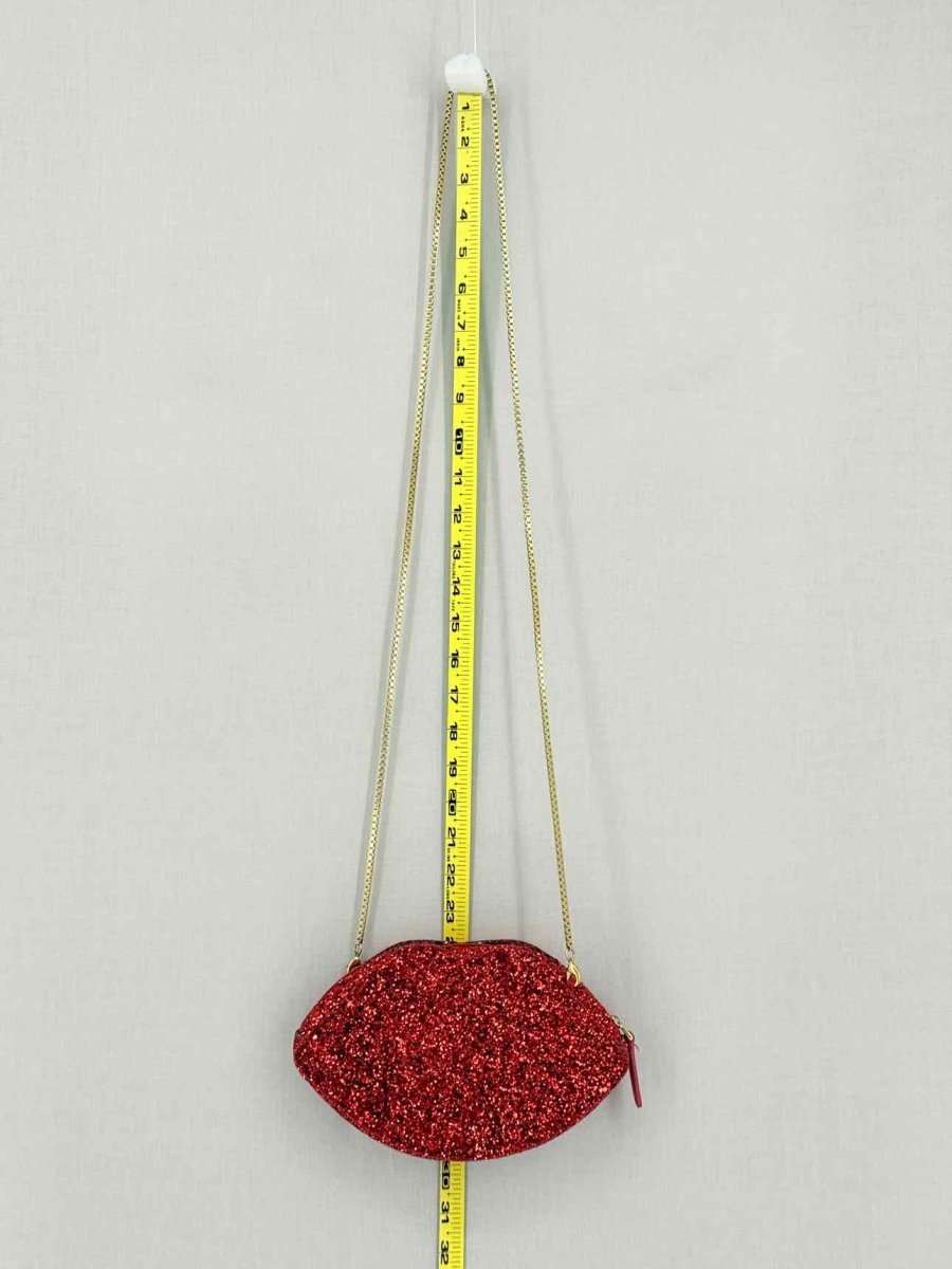 Pre-loved LULU GUINNESS Glitter Lips Red Crossbody at Reems Closet
