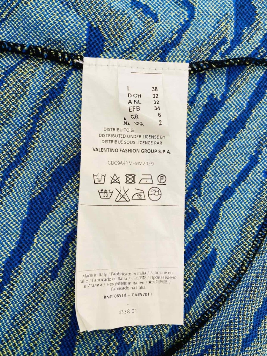 Pre - loved M MISSONI Cap Sleeve Green Multicolor Mini Dress at Reems Closet