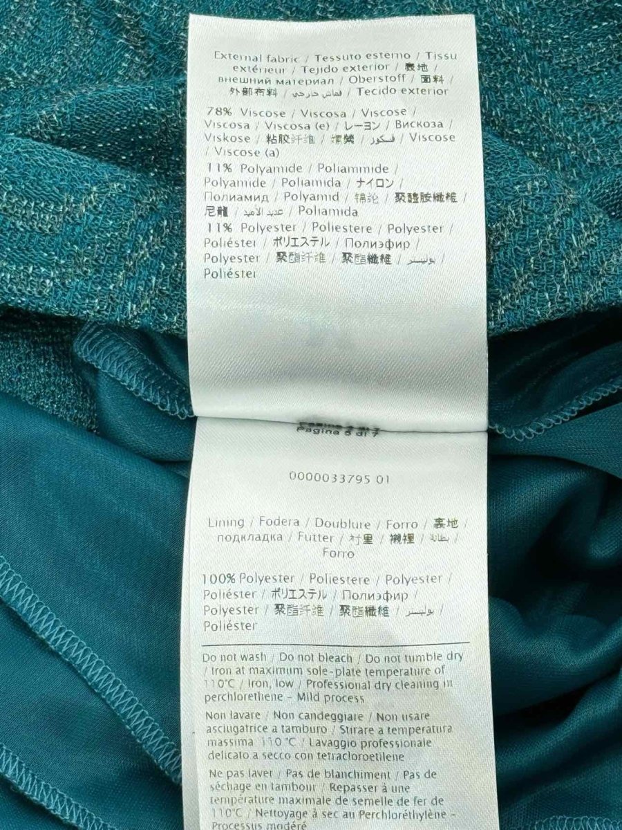 Pre - loved M MISSONI Metallic Blue Size Medium Knee Length Dress at Reems Closet