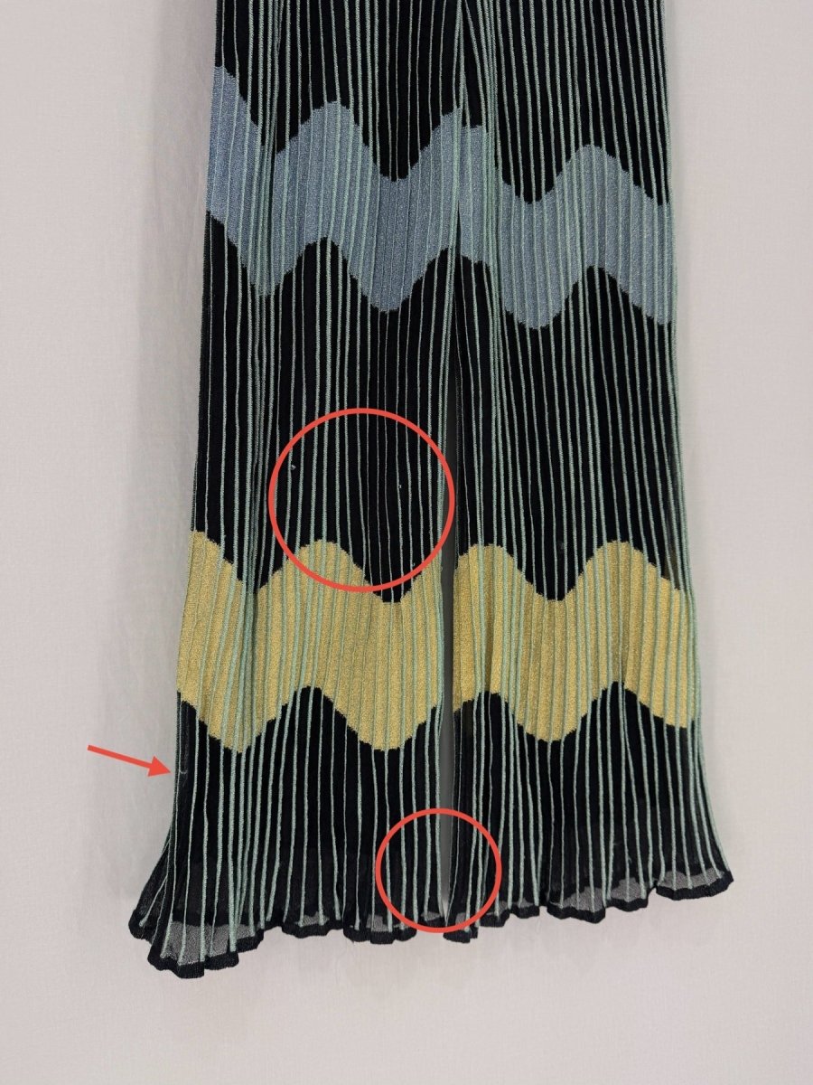 Pre - loved M MISSONI Palazzo Black Multicolor Size US 10 Pants at Reems Closet