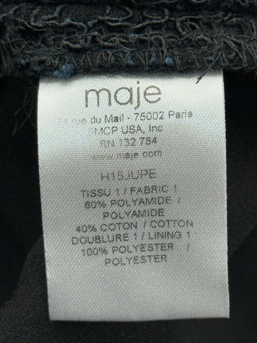 Pre - loved MAJE Black Lace Size US 2 Mini Skirt at Reems Closet