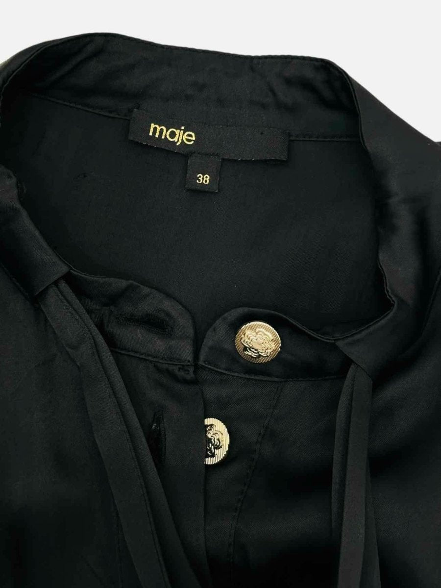 Pre - loved MAJE Black Short Dress US0 at Reems Closet