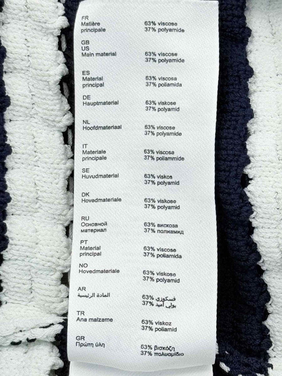 Pre - loved MAJE Knit White & Blue Striped Size Medium Top at Reems Closet