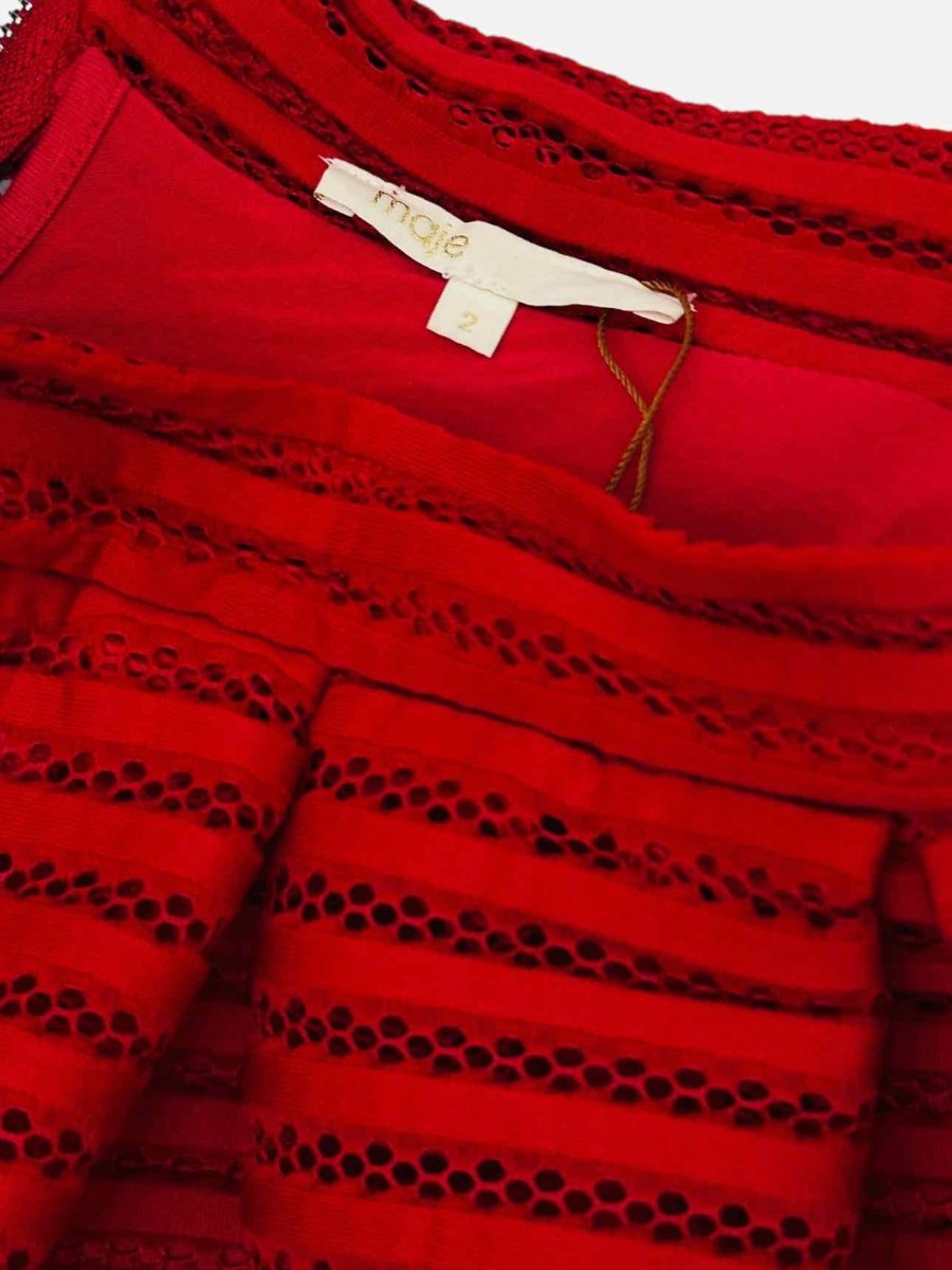 Pre-loved MAJE Red Knee Length Skirt from Reems Closet