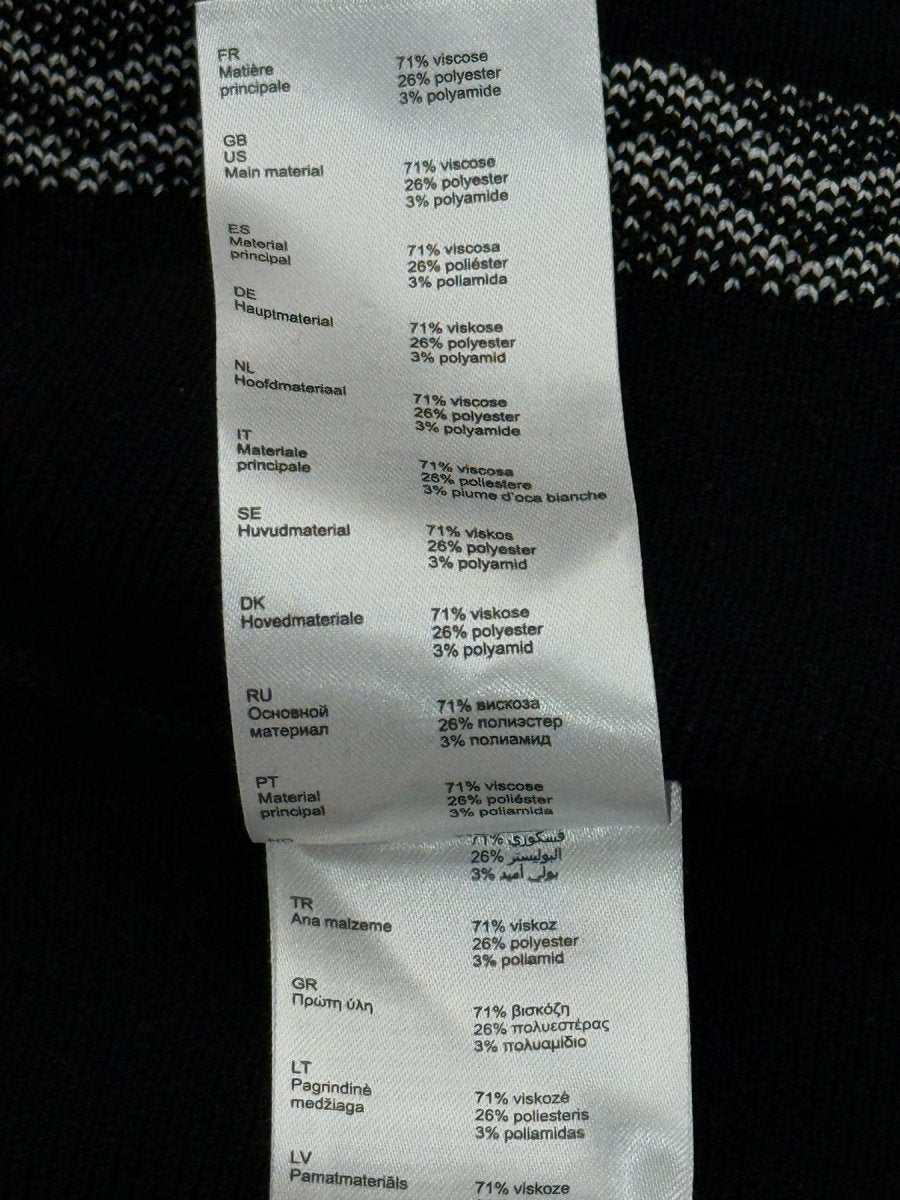 Pre - loved MAJE Rigole Black w/ White Size Medium Short Dress at Reems Closet