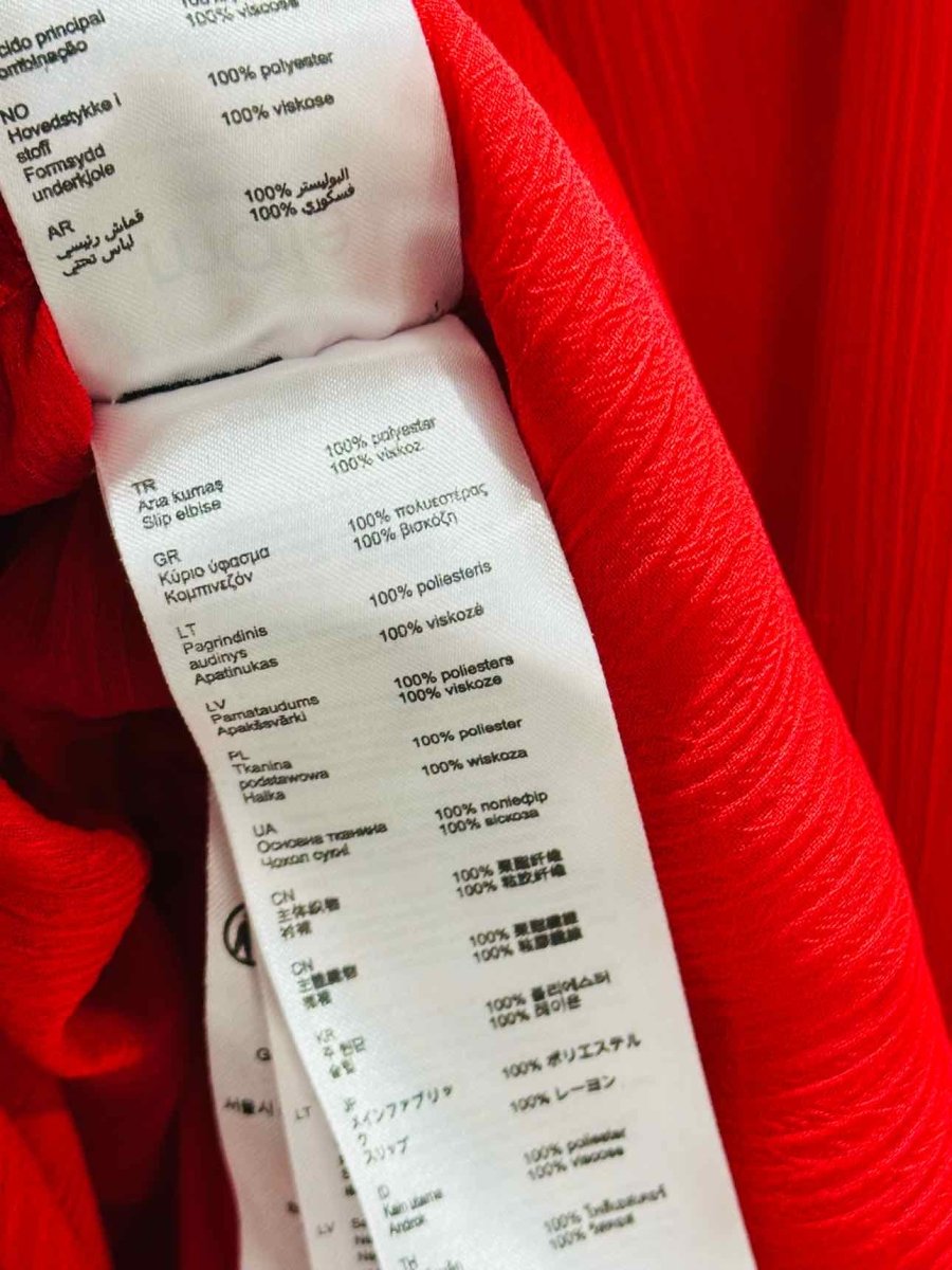 Pre - loved MAJE Ruffle Trim Red Size US 4 Long Dress at Reems Closet