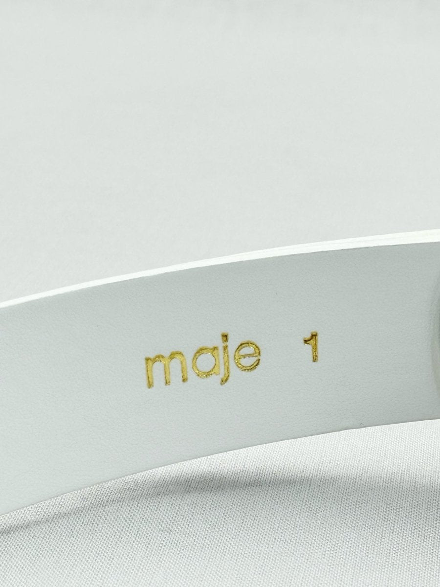 Pre - loved MAJE White Embellished Buckle Belt at Reems Closet