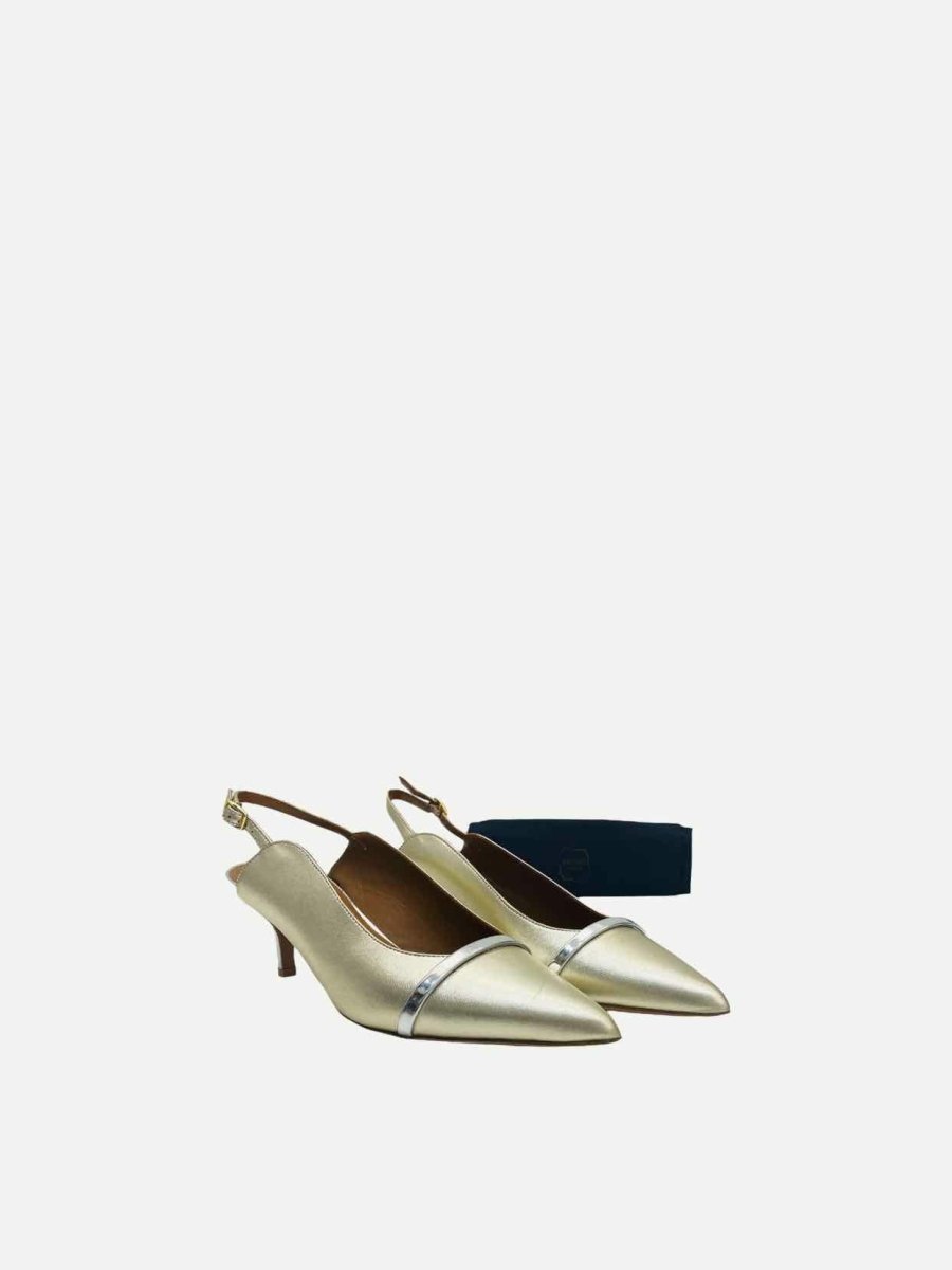 Pre - loved MALONE SOULIERS Kaya Gold Pumps 38 at Reems Closet