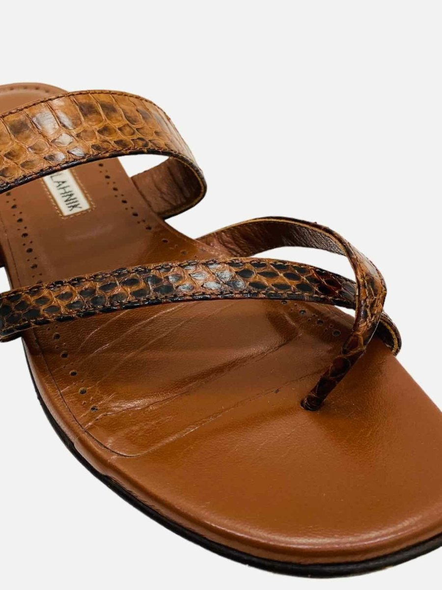 Pre - loved MANOLO BLAHNIK Susa Brown Sandals 36 at Reems Closet
