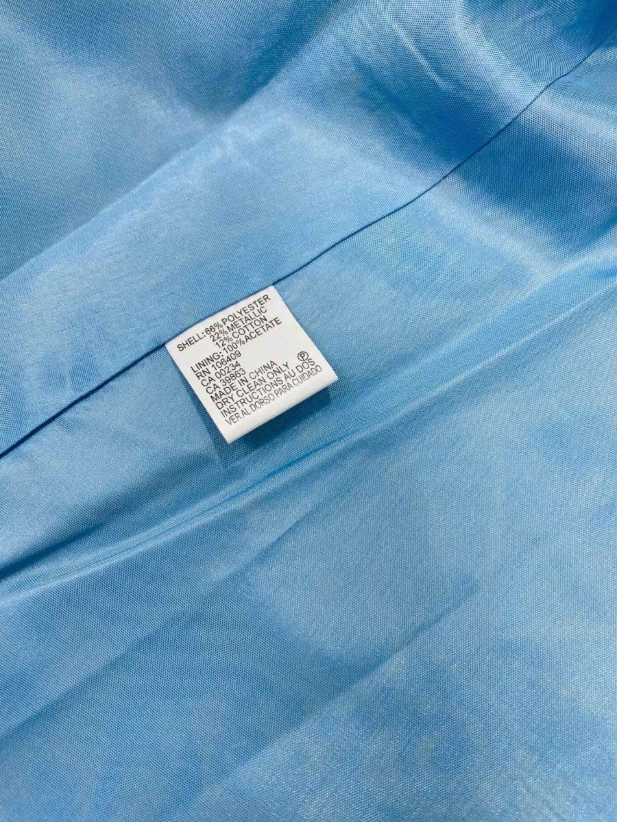 Pre - loved MANOUKIAN Sleeveless Blue & Gold Cocktail Dress at Reems Closet