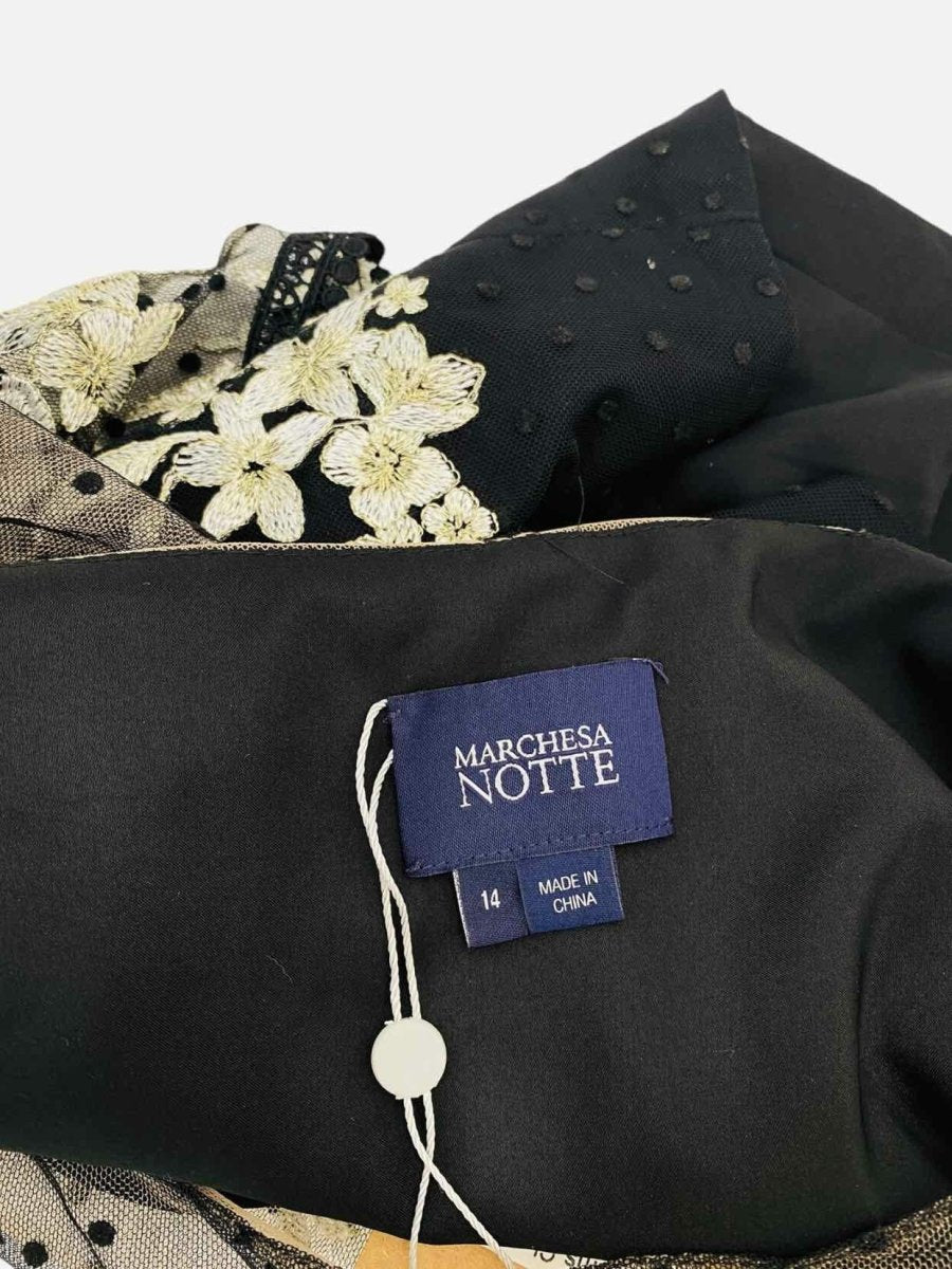 Pre - loved MARCHESA NOTTE Black & Beige Size US 12 Top at Reems Closet