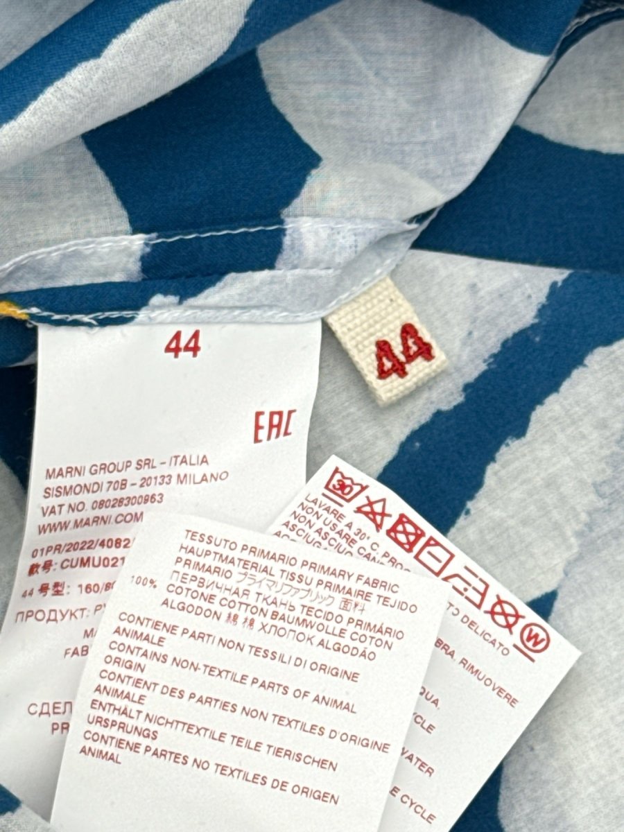 Pre - loved MARNI Blue Multicolor Floral Print Shirt US8 at Reems Closet