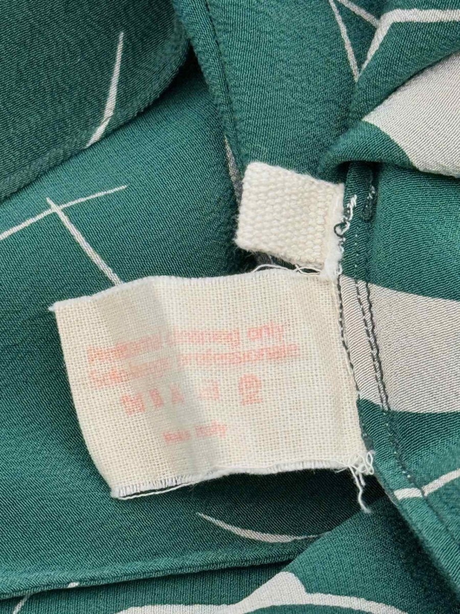 Pre - loved MARNI Green & White Printed Size US 2 Blouse at Reems Closet